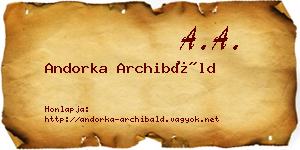 Andorka Archibáld névjegykártya